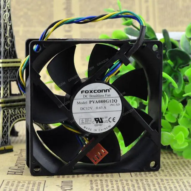 Alt view image 7 of 10 - Compatible for FOXCONN PVA080G12Q 12V 0.65A 8cm 8025 4-Wire Cooling Fan