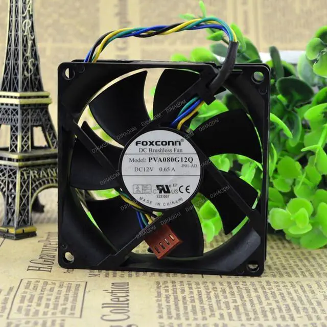Alt view image 8 of 10 - Compatible for FOXCONN PVA080G12Q 12V 0.65A 8cm 8025 4-Wire Cooling Fan