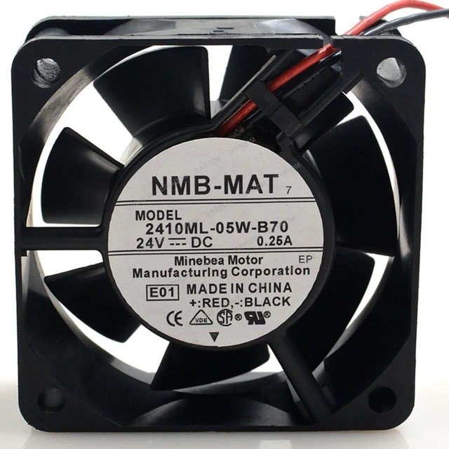 Alt view image 5 of 8 - Compatible for NMB-MAT 2410ML-05W-B70 24V 0.25A 6025 6cm 2-Wire Cooling Fan