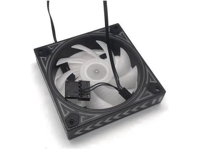 Alt view image 7 of 10 - 6pcs12cm LED fan rainbow iridescence 120mm fan 3pin+molex 4D 12V for pc computer set up gaming radiator cooling fan