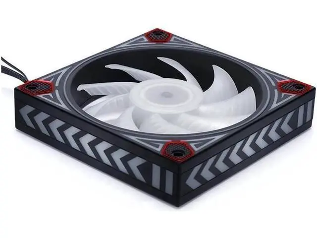 Alt view image 8 of 10 - 6pcs12cm LED fan rainbow iridescence 120mm fan 3pin+molex 4D 12V for pc computer set up gaming radiator cooling fan