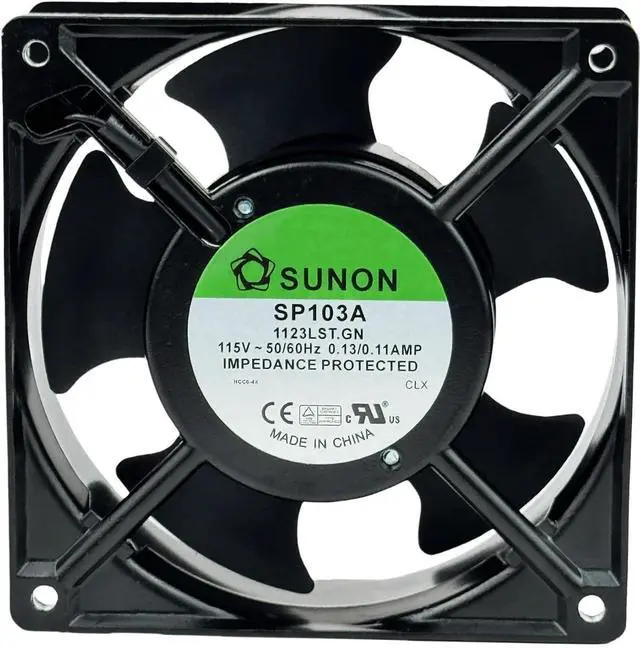 Alt view image 9 of 14 - for SUNON SP103A 1123LST.GN Cooling Fan,115V 50/60Hz 0.13/0.11AMP 12038 120×38mm Dual Ball Bearing Cooling Fan,2300RPM 2-pin Connector
