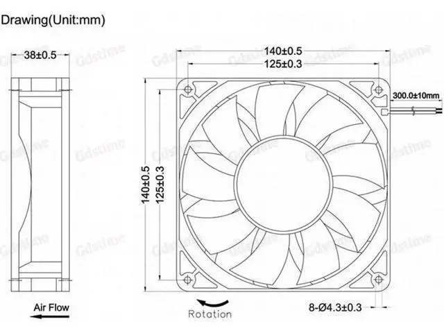 Alt view image 7 of 8 - DC 12V 24V Cooling Fan 14cm 140mm 14038 140x140x38mm Quiet Brushless Axial Dual Ball Cooling Fan 14038 Fan Grill Net