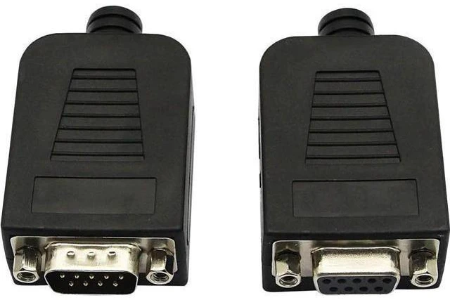 Alt view image 10 of 14 - Aomoproing DB9 Connector Adapter RS232 Serial Port D-SUB Adapter Plate Breakout Board Solder-Free (1-Pair Male+Female with Screwdriver, Black Rubber Core)