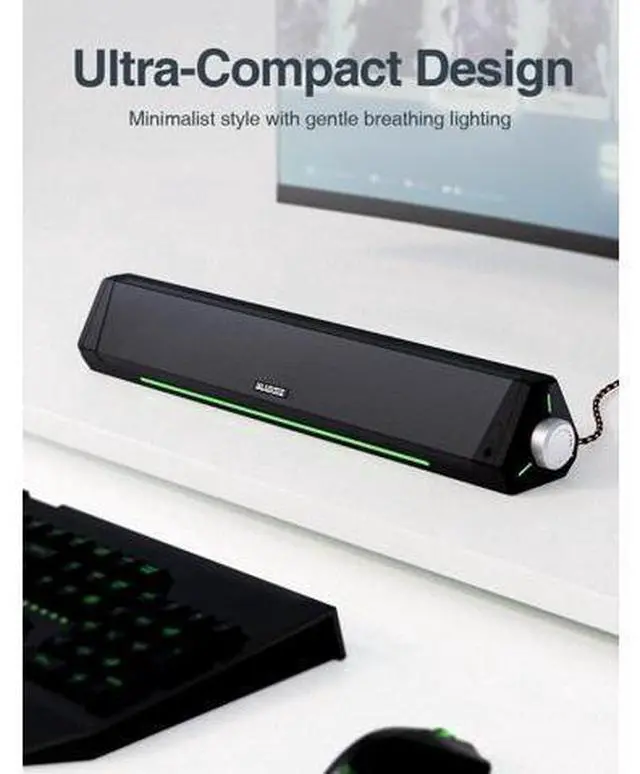 Alt view image 9 of 14 - Computer Speakers, Bluetooth Computer Soundbar, HiFi Stereo, 3.5mm Aux-in Connection, USB Powered Computer Speakers for Desktop Monitor, PC, Laptop, Tablets