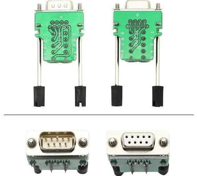 Alt view image 13 of 14 - Aomoproing DB9 Connector Adapter RS232 Serial Port D-SUB Adapter Plate Breakout Board Solder-Free (1-Pair Male+Female with Screwdriver, White Rubber Core)