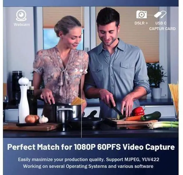 Alt view image 13 of 14 - AOMOPROING Video Capture Card, USB3.0 HDMI to USB-C Capture Device, Stream & Record at 2K@30FPS 1080P@60FPS, Compatible with iPad Mac OS Windows, Quest 3, OBS, Zoom, PS5/4, Switch, Xbox (Blue)