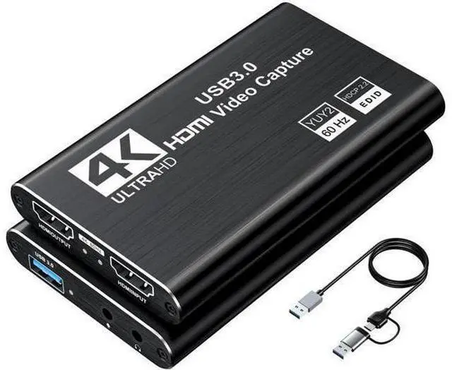 Alt view image 8 of 14 - AOMOPROING Video Capture Card, Audio Video Capture Card, USB 3.0 Capture Card 4K HDMI Loop-Out, 1080P 60FPS/2K 30FPS Video Game Capture for Streaming Works for PS5/Switch/Camera/PC/OBS(Black)