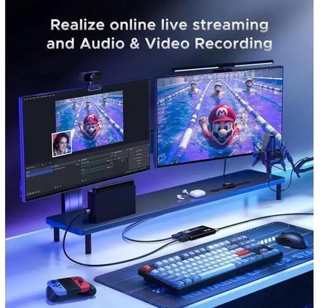 Alt view image 11 of 14 - AOMOPROING Video Capture Card, Audio Video Capture Card, USB 3.0 Capture Card 4K HDMI Loop-Out, 1080P 60FPS/2K 30FPS Video Game Capture for Streaming Works for PS5/Switch/Camera/PC/OBS(Black)