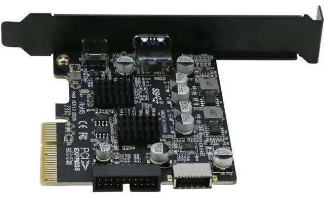 Alt view image 11 of 14 - PCIE to USB 3.2 Gen 2 Expansion Card 10Gbps, PCIe Express Controller Card with USB-A, USB-C, Internal Type-E & 19/20Pin Header for PC Front Panel