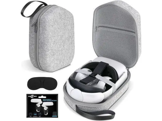 Alt view image 7 of 12 - for Oculus Quest 2 Carry Case, Hard Carrying Case for Oculus Quest 2/Elite Version VR Gaming Headset and Touch Controllers Accessories, Suitable for Travel and Home Storage (Gray)