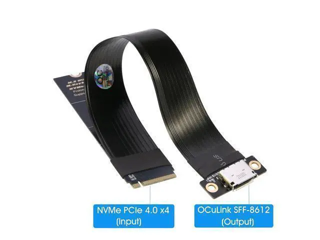 Alt view image 9 of 14 - NVMe to Oculink Adapter (20cm), M.2 NVMe PCIe 4.0 x4 to OCuLink SFF-8611 4i Host Adapter Speed up to 64Gbps for eGPU and SSD