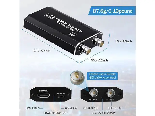 Alt view image 10 of 14 - HDMI to Dual AHD Converter Adapter, with AHD Loopout 500M Repeater, HDMI to AHD Video Adapter for AHD DVR NVR Video Recorder