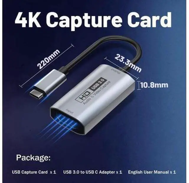 Alt view image 11 of 14 - AOMOPROING Video Capture Card, USB3.0 HDMI to USB-C Capture Device, Stream & Record at 2K@30FPS 1080P@60FPS, Compatible with iPad Mac OS Windows, Quest 3, OBS, Zoom, PS5/4, Switch, Xbox (Gray)