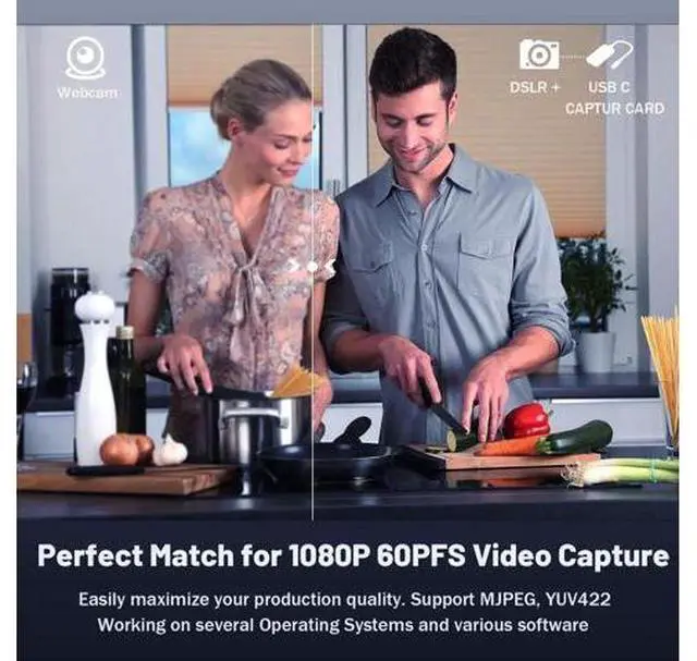 Alt view image 12 of 14 - AOMOPROING Video Capture Card, USB3.0 HDMI to USB-C Capture Device, Stream & Record at 2K@30FPS 1080P@60FPS, Compatible with iPad Mac OS Windows, Quest 3, OBS, Zoom, PS5/4, Switch, Xbox (Gray)