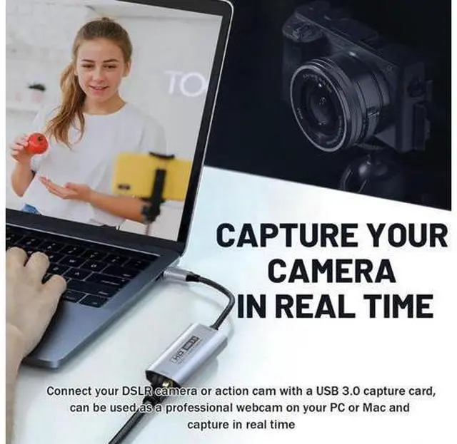 Alt view image 14 of 14 - AOMOPROING Video Capture Card, USB3.0 HDMI to USB-C Capture Device, Stream & Record at 2K@30FPS 1080P@60FPS, Compatible with iPad Mac OS Windows, Quest 3, OBS, Zoom, PS5/4, Switch, Xbox (Gray)