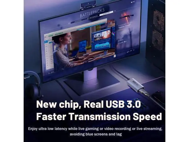 Alt view image 10 of 14 - AOMOPROING Video Capture Card, USB3.0 HDMI to USB-C Capture Device, Stream & Record at 2K@30FPS 1080P@60FPS, Compatible with iPad Mac OS Windows, Quest 3, OBS, Zoom, PS5/4, Switch, Xbox (Gray)