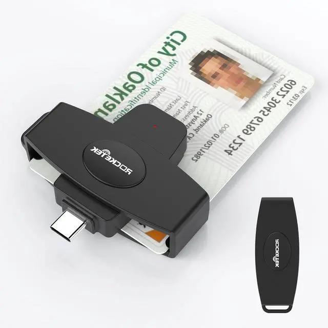 Alt view image 7 of 12 - USB C DOD Military USB Common Access CAC Smart Card Reader and SIM Card Reader ID CAC Card Reader,Compatible with Mac Os, Windows,Linux