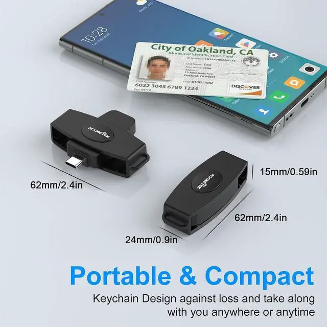 Alt view image 8 of 12 - USB C DOD Military USB Common Access CAC Smart Card Reader and SIM Card Reader ID CAC Card Reader,Compatible with Mac Os, Windows,Linux