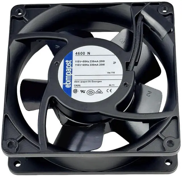 Alt view image 14 of 14 - for ebmpapst 4600N Axial Fan115V 12038 Industrial Cooling Fan All-Metal Heat-Resistant Cooling Fan 4600N, 2-Pin 20W