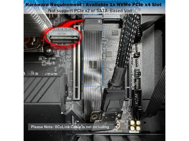 Alt view image 14 of 14 - NVMe to Oculink Adapter (20cm), M.2 NVMe PCIe 4.0 x4 to OCuLink SFF-8611 4i Host Adapter Speed up to 64Gbps for eGPU and SSD