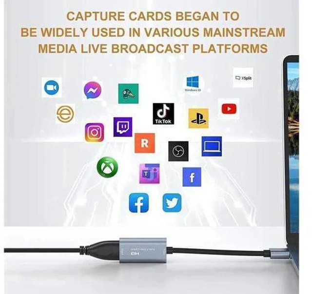 Alt view image 10 of 12 - 4K HDMI Video Capture Card,Video Record Card,Audio Capture Adapter,HDMI to USB Audio Video Recording in 1080P@30Hz, 4K@30Hz for Teaching,Broadcasting,Gaming,Streaming,Video Conference (1 Pack, Silver)