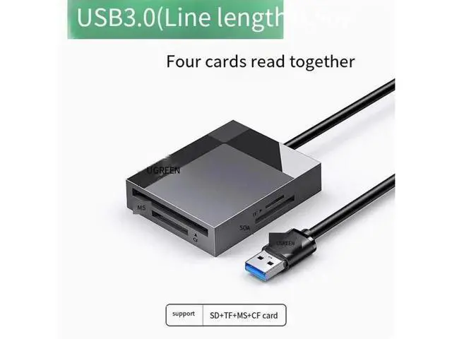 Alt view image 5 of 8 - High-speed Card reader USB3.0 4-in-1 multi-function SD/CF/TF/MS card simultaneously reads multi-function Typ for in-car otg camera memory SLR camera Truck mobile phone computer