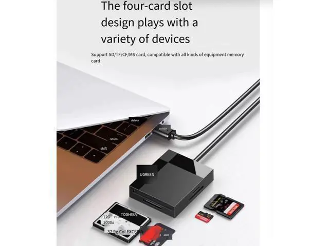 Alt view image 8 of 8 - High-speed Card reader USB3.0 4-in-1 multi-function SD/CF/TF/MS card simultaneously reads multi-function Typ for in-car otg camera memory SLR camera Truck mobile phone computer