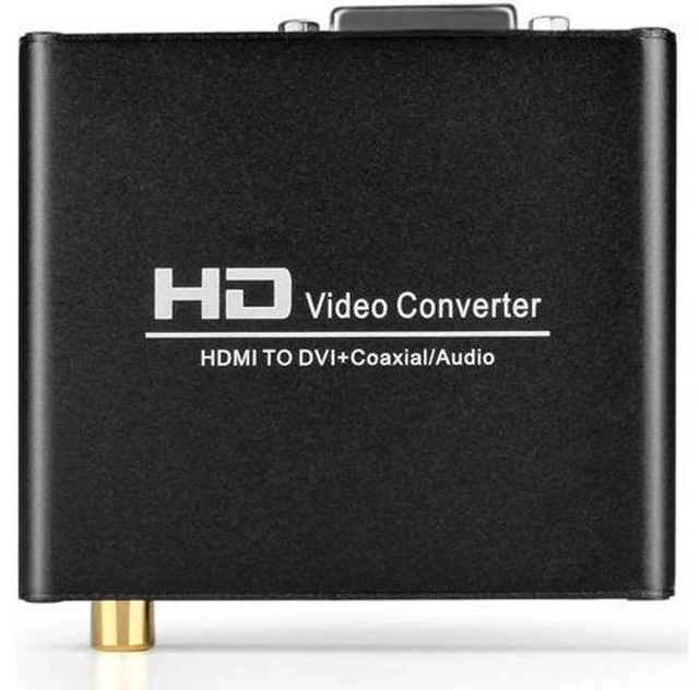 Alt view image 10 of 10 - to DVI Converter with Audio Out HDMI to DVI Video Audio Adapter Sound Splitter to 3.5mm AUX Auxiliary / 2 RCA Stereo & Coaxial Output Jack Connector Plug, 1080P 720P, 5.1 & 2 Channel