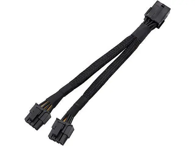 Alt view image 7 of 10 - Aomoproing COMeap GPU VGA PCIe 8 Pin Female to Dual 2X 8 Pin (6+2) Male PCI Express Power Adapter Braided Y-Splitter Extension Cable 9-inch(23cm) 4/Pack