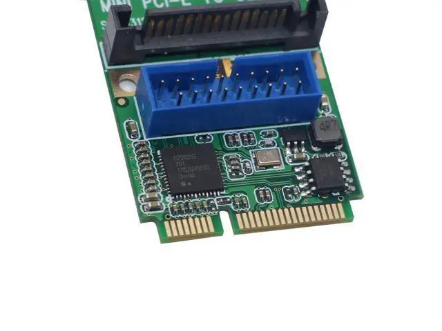 Alt view image 10 of 14 - Mini PCI-E to USB 3.0 Adapter Card MINI PCI Express to 19-Pin / 20pin USB3.0 Expansion Card 15pin SATA Power Port for Desktop PC