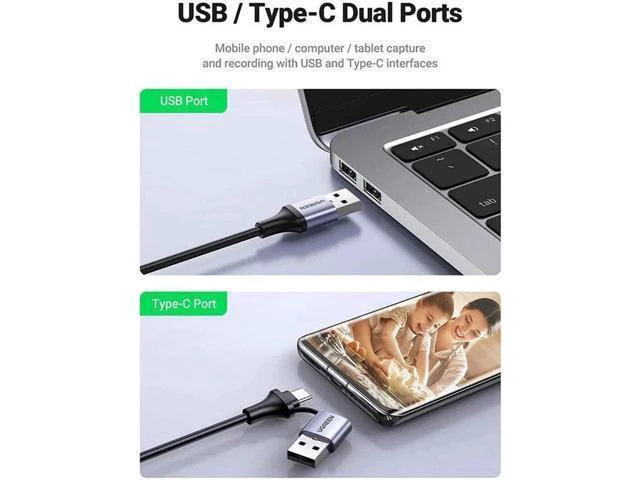 Alt view image 13 of 14 - AOMOPROING UGREEN Video Capture Card 4K HDMI to USB-A/USB-C HDMI Capture Card Full HD 1080P USB 2.0 Capture Video and Audio Recording for Gaming, Streaming, Teaching, Video Conference