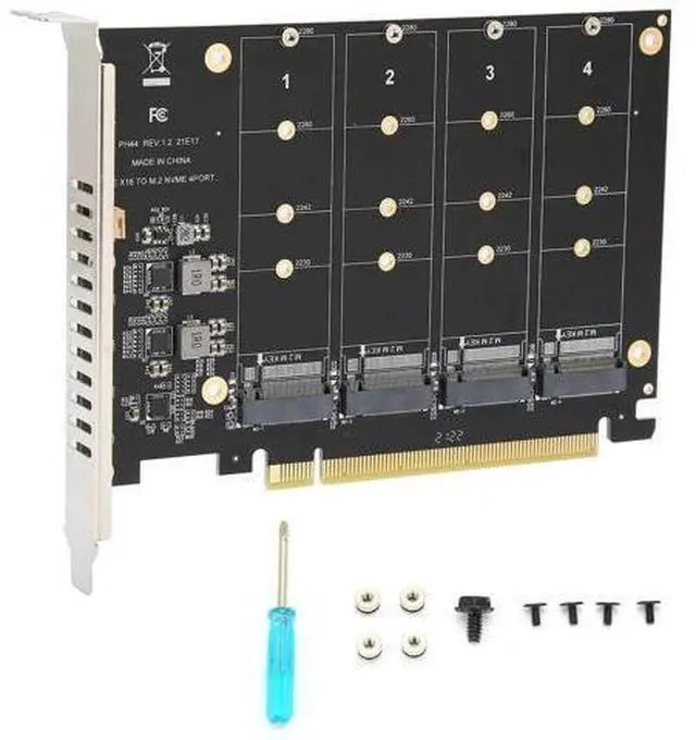 Alt view image 8 of 14 - Aomoproing M.2 PCIE Adapter Card, 4 Port M.2 NVMe SSD to PCIE X16 M Key Hard Drive Converter Reader Expansion Card PC Internal Expansion Card Pcie Nvme Adapter (ph44)