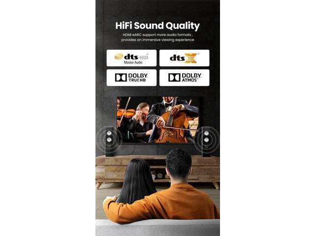 Alt view image 14 of 14 - 8K Fiber Optic HDMI 2.1 Cable 16FT/5M,8K60hz 4K120hz 4K144hz HDCP 2.3 2.2 48Gbps Ultra High Speed Compatible with Apple-TV Dolby Vision Atmos PS5 PS4, Xbox, RTX 3080 3090