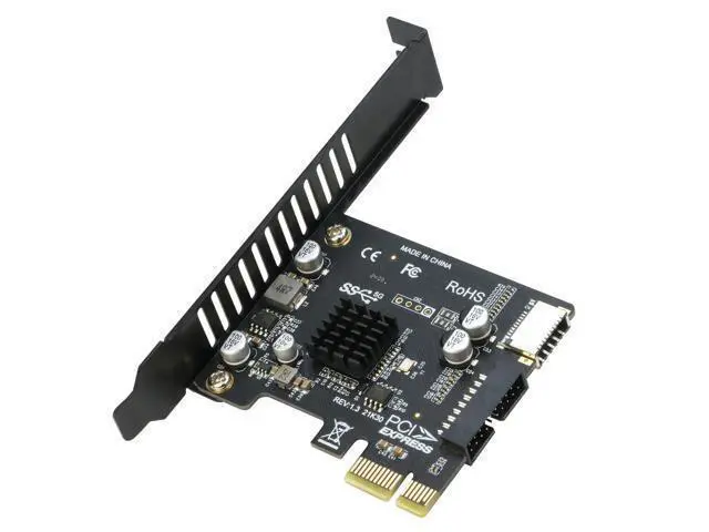 Alt view image 8 of 14 - PCIe to 20Pin + Type-E Internal Card, PCI-e x1 to (19+1) Pin USB 3.0 Socket and USB C Type-e (A Key) Front Panel Header Expainsion Adapter 5Gbps