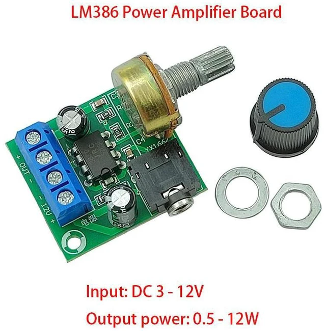 Alt view image 3 of 4 - DC12V 12W LM386 Mono Mini Power Amplifier Board Adjustable Volume DIY Audio Module YX1667 for Electronic Projects