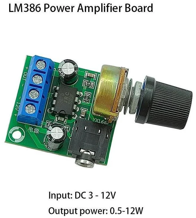Alt view image 4 of 4 - DC12V 12W LM386 Mono Mini Power Amplifier Board Adjustable Volume DIY Audio Module YX1667 for Electronic Projects