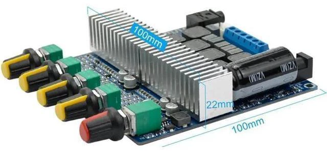 Alt view image 10 of 14 - WERLEO DC12V-24V 2.1 Channel TPA3116 Subwoofer Amplifier Board High Power Bluetooth Audio Amplifier Board 2 x 50W+100W