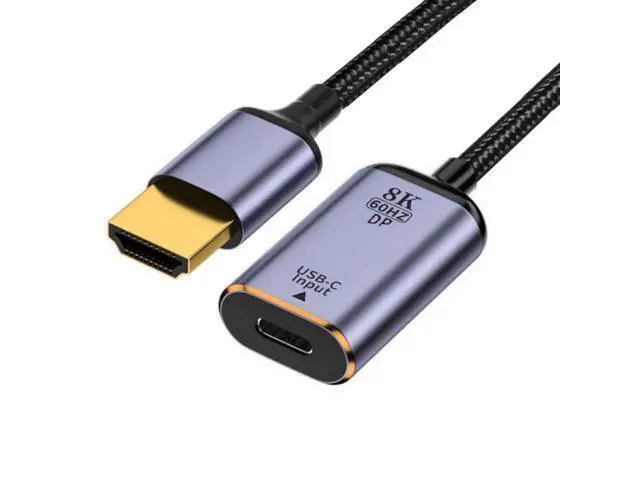 Alt view image 7 of 12 - USB C to HDMI Cable,USB Type C Female Input to HDMI Male Output HDTV Cable 8K@60hz 4K@120hz for Tablet Phone Laptop