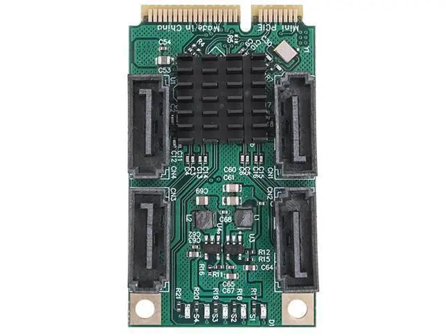 Alt view image 7 of 12 - Mini PCI-E to SATA 3.0 Riser Card, M.2 B+M Key PCI-E 2.0 to 2/4 Port SATA SSD Adapter Card, 5/2.5Gbps