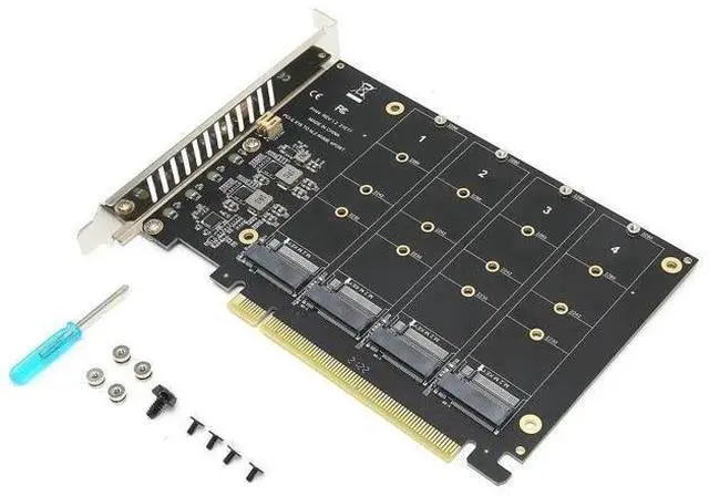 Alt view image 9 of 14 - Aomoproing M.2 PCIE Adapter Card, 4 Port M.2 NVMe SSD to PCIE X16 M Key Hard Drive Converter Reader Expansion Card PC Internal Expansion Card Pcie Nvme Adapter (ph44)