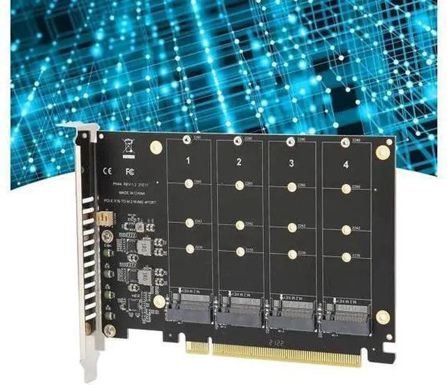 Alt view image 11 of 14 - Aomoproing M.2 PCIE Adapter Card, 4 Port M.2 NVMe SSD to PCIE X16 M Key Hard Drive Converter Reader Expansion Card PC Internal Expansion Card Pcie Nvme Adapter (ph44)