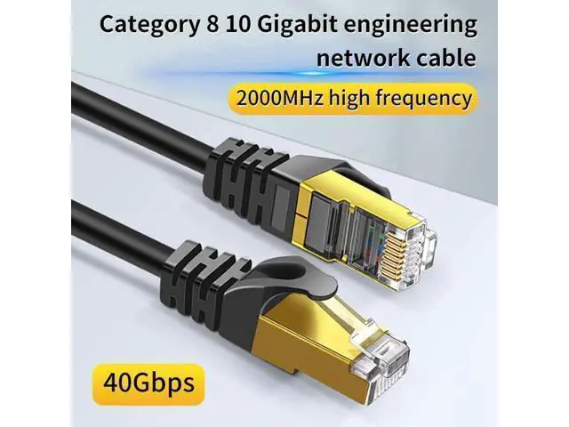 Alt view image 11 of 14 - 50ft / 15M CAT8 Ethernet Cable, 40Gbps 2000Mhz High Speed Gigabit SFTP Lan Network Internet Cables with RJ45 Gold Plated Connector 26AWG Cat 8 Network Wire, RJ45 Cable for Router/Modem/Xbox