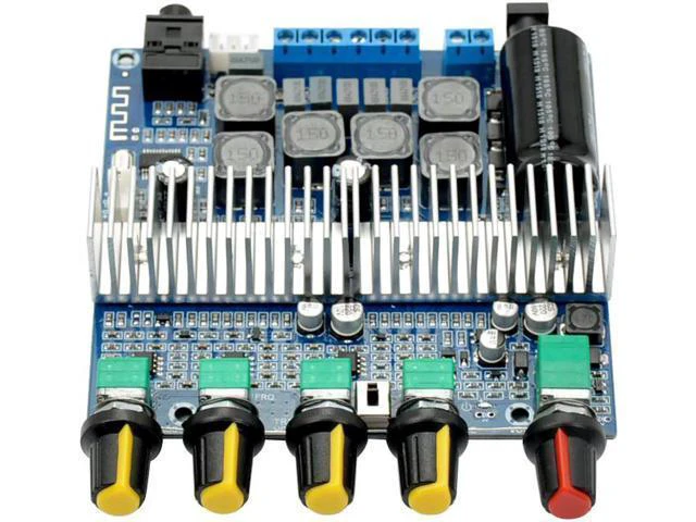 Alt view image 14 of 14 - WERLEO DC12V-24V 2.1 Channel TPA3116 Subwoofer Amplifier Board High Power Bluetooth Audio Amplifier Board 2 x 50W+100W