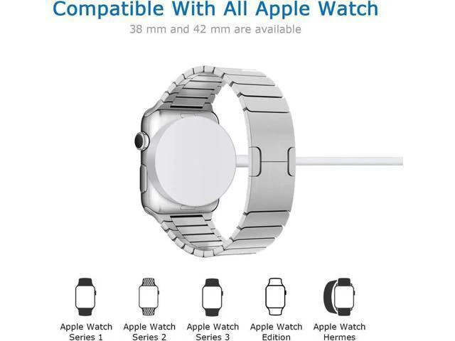 Alt view image 12 of 14 - Apple Watch Charger iWatch Charger Charging Cable Magnetic Wireless Portable Charger Pad 3.3 ft Charging Cable Cord for Apple Watch Series 3 2 1 All 38mm 42mm iWatch