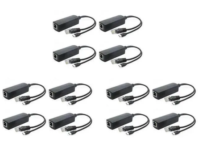 Alt view image 5 of 8 - 12-Pack 5V Poe Splitter, 48V To 5V 2.4A Adapter With Micro-USB Plug, For IP Camera,Tablets,For Raspberry Pi And More