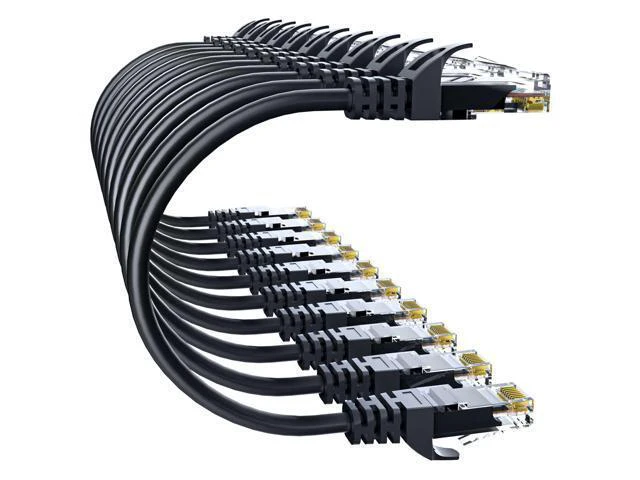 Alt view image 6 of 10 - 10Gsupxsel Cat 6 Ethernet Cable 20FT 10Pack, Cat6 Ethernet Patch Cable 10Gbps, High-Speed UTP Cat6 Network Cable Pure Copper, Cat 6 Cable for Home and Office Network, Black