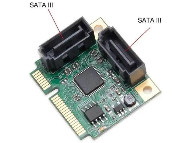 Alt view image 8 of 10 - 2-Port Mini PCIe SATA 3.0 Expansion Card, Mini PCI Express SATA Controller Hub for HDD & SSD