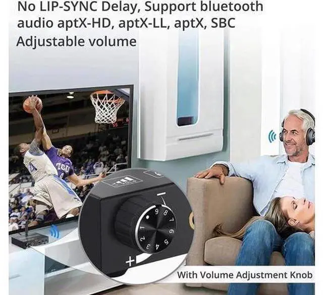 Alt view image 8 of 12 - 192KHz DAC Digital to Analog Audio Converter Bluetooth5.0 Transmitter Receiver with aptX HD aptx Low Latency Wireless Audio Adapter