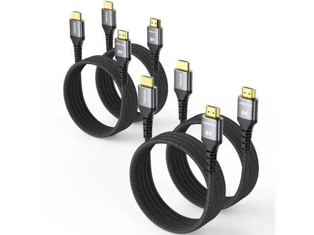 Alt view image 8 of 14 - 8K HDMI Cable 6FT 4-Pack, High Speed 48Gbps HDMI 2.1 Cord, Support 8K@60Hz & 4K@120Hz, HDR10+, SBTM, 12bit, 3D, eARC, Dolby Atmos, DTS:X, HDCP 2.3 for TV, Monitor, Apple TV, Roku, Soundbar, PS5, Xbox